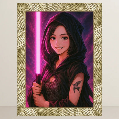 Ritratto personalizzato stile Cavaliere Rosa | Incorniciamoci