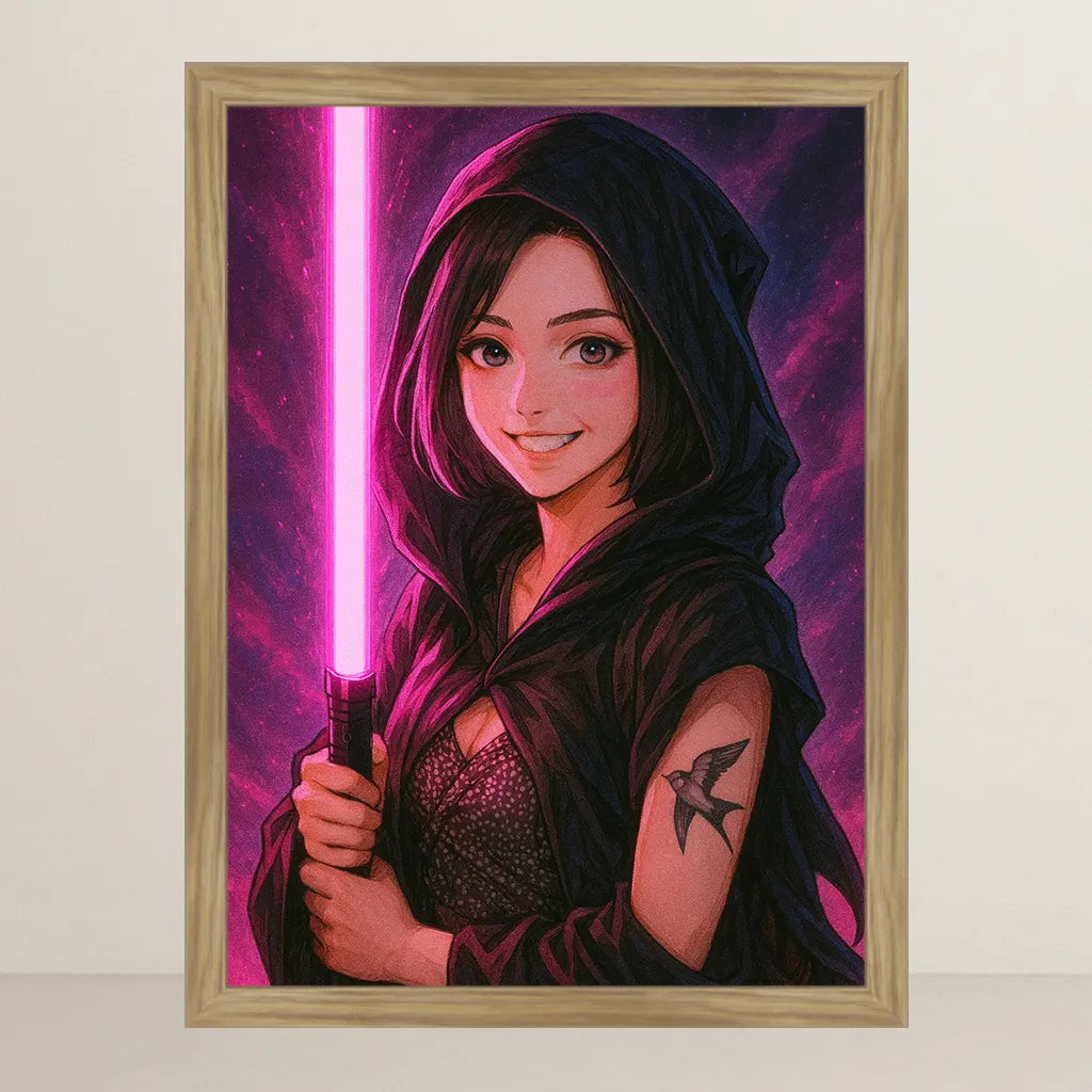 Ritratto personalizzato stile Cavaliere Rosa | Incorniciamoci