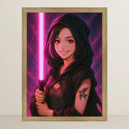 Ritratto personalizzato stile Cavaliere Rosa | Incorniciamoci