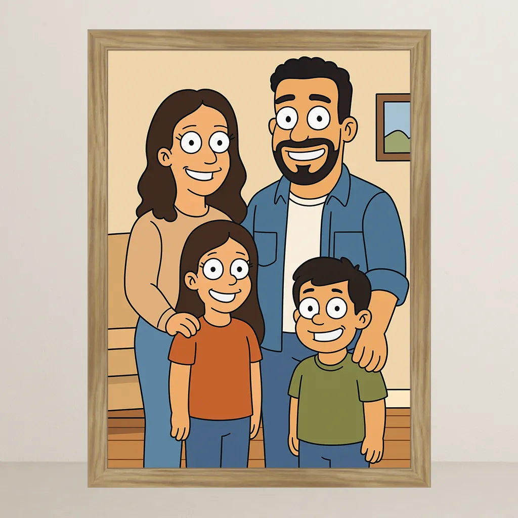 Ritratto personalizzato stile Famiglia irriverente | Incorniciamoci