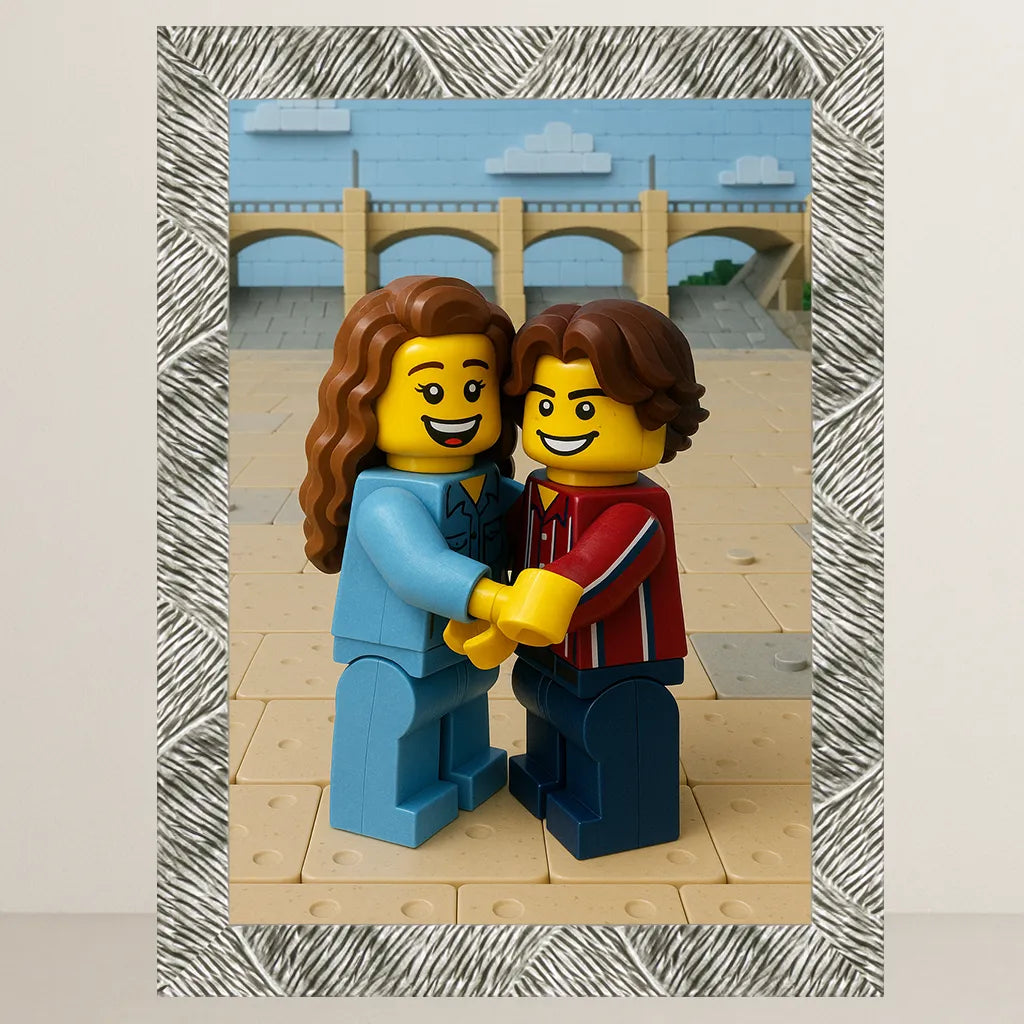 Ritratto personalizzato stile Minifigura Mattoncini | Incorniciamoci