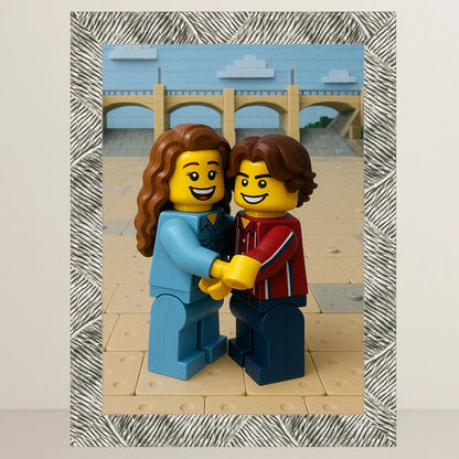 Ritratto personalizzato stile Minifigura Mattoncini | Incorniciamoci