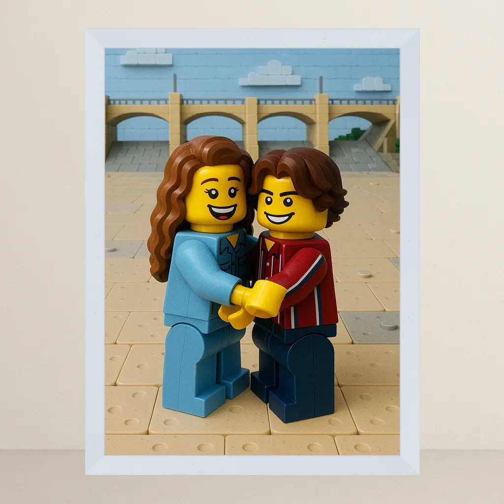 Ritratto personalizzato stile Minifigura Mattoncini | Incorniciamoci