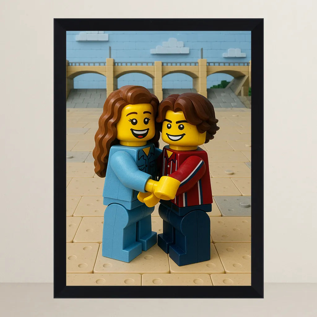 Ritratto personalizzato stile Minifigura Mattoncini | Incorniciamoci