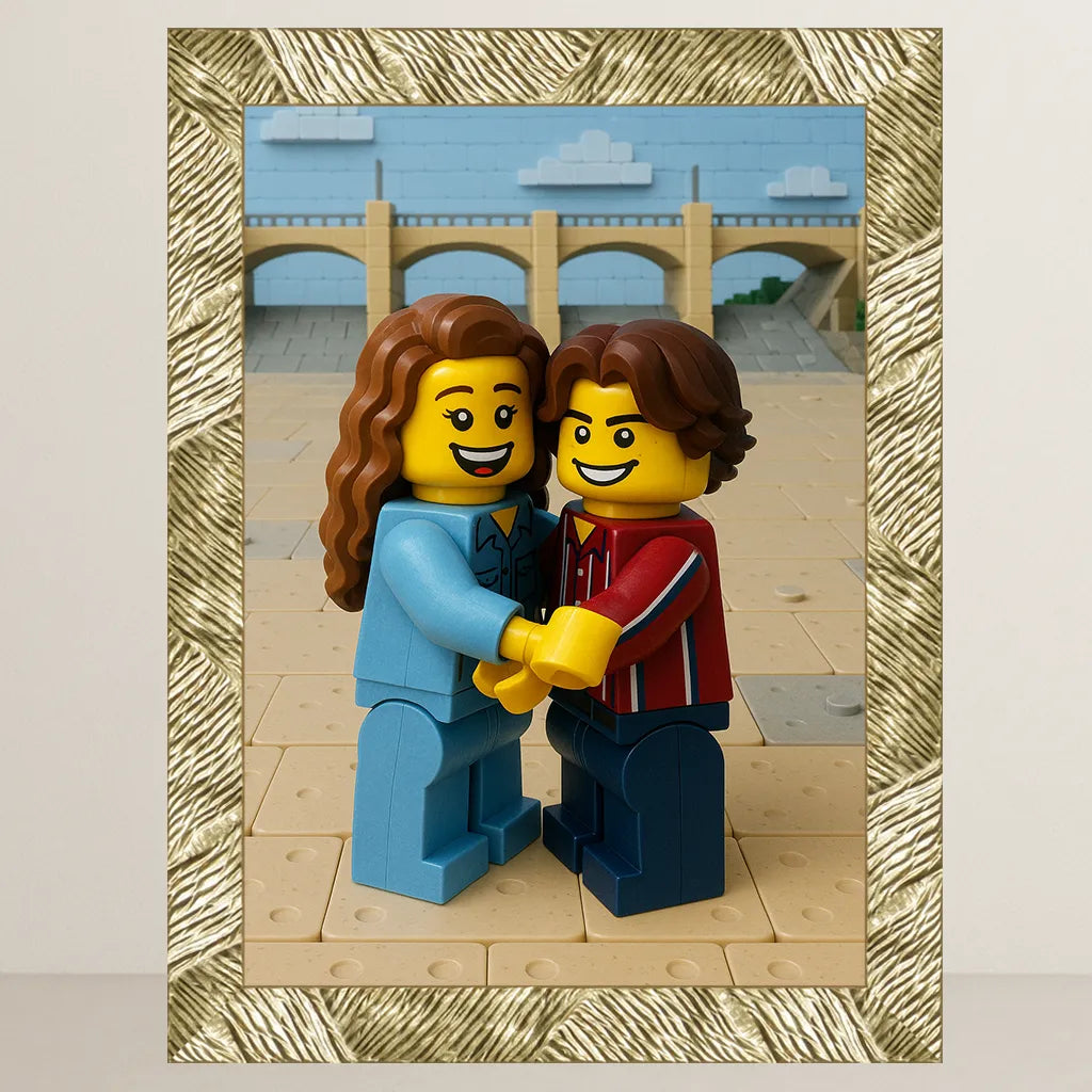 Ritratto personalizzato stile Minifigura Mattoncini | Incorniciamoci