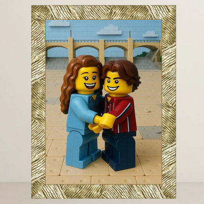 Ritratto personalizzato stile Minifigura Mattoncini | Incorniciamoci