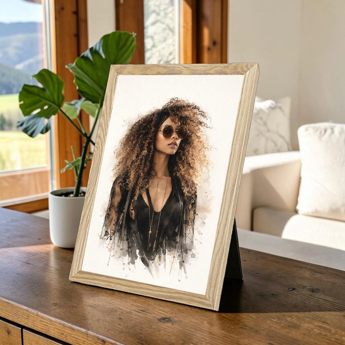 Ritratto personalizzato stile Ink e Wash| Incorniciamoci
