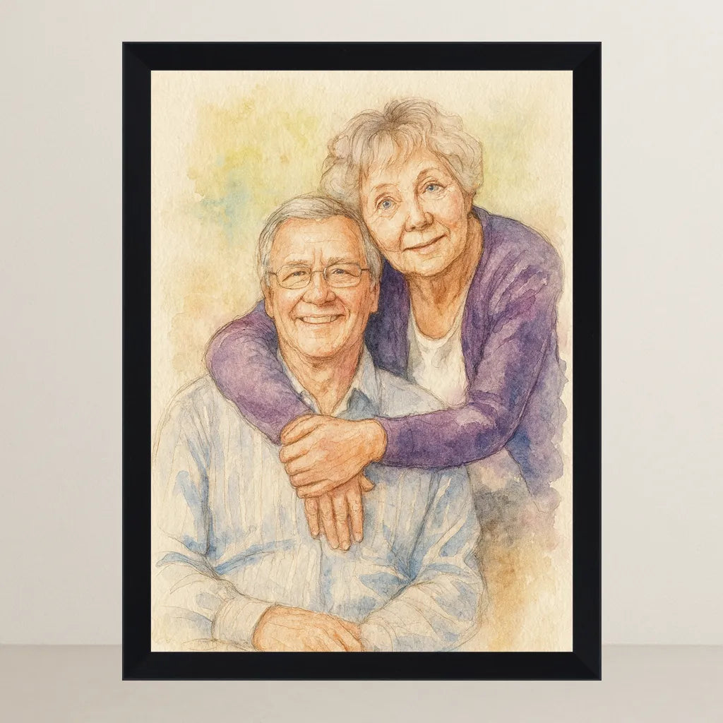 Ritratto personalizzato stile Acquarello | Incorniciamoci