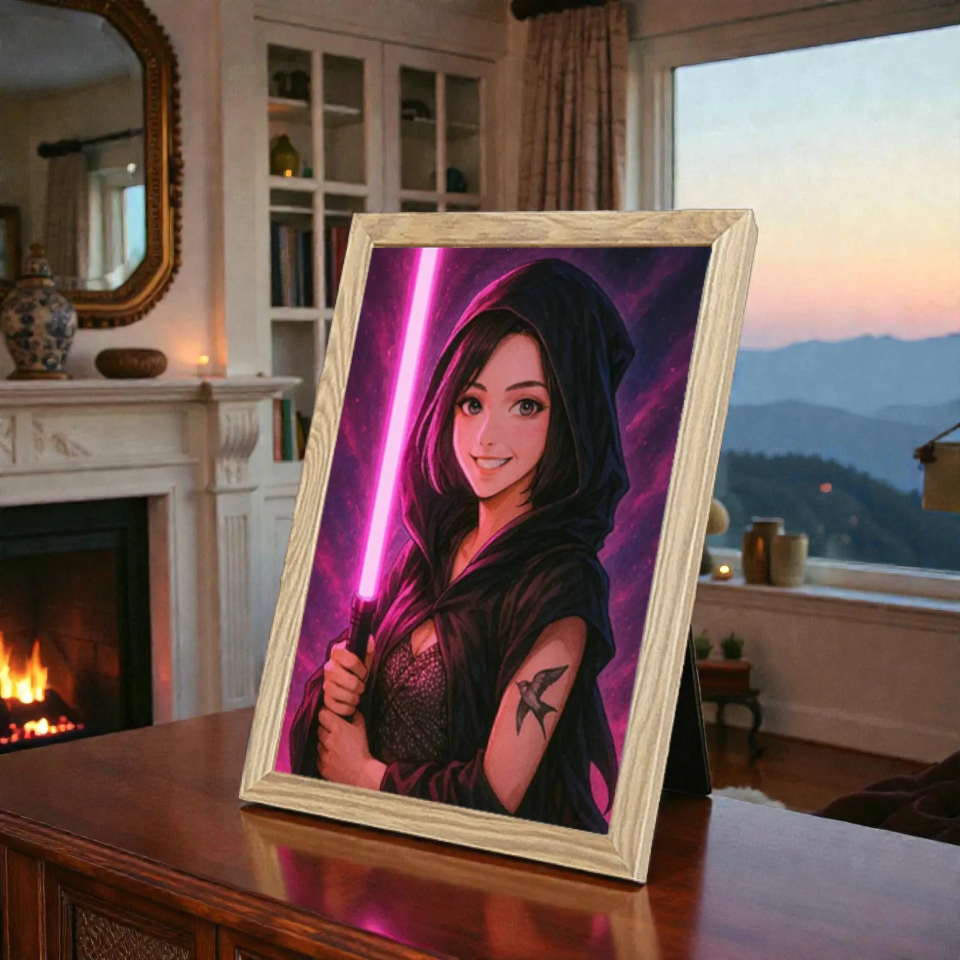 Ritratto personalizzato stile Cavaliere Rosa | Incorniciamoci