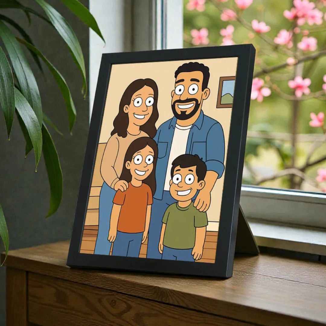 Ritratto personalizzato stile Famiglia irriverente | Incorniciamoci