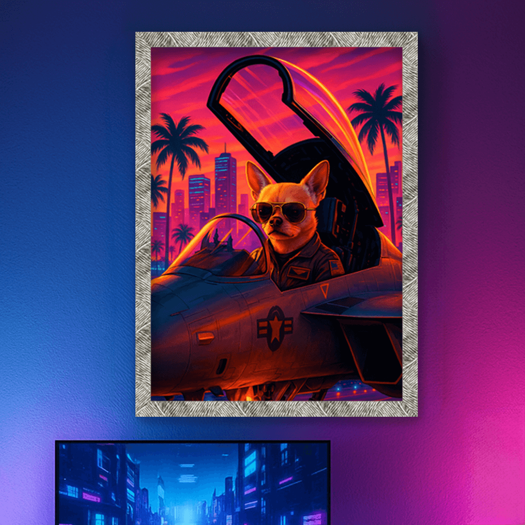 Ritratto personalizzato stile Top Gun | Incorniciamoci