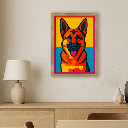 Pop Art stampato su forex, cornice legno, misura 30x40
