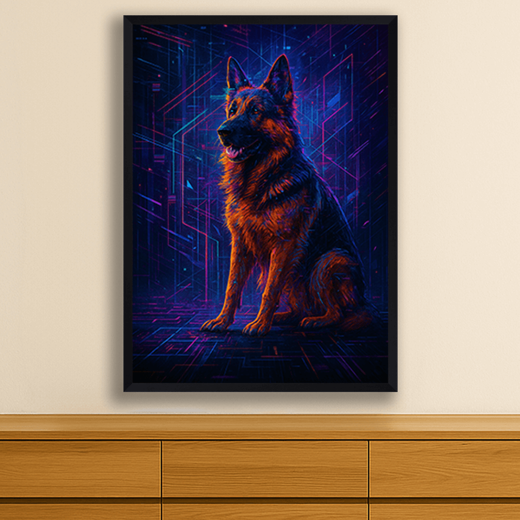 Glitch stampato su forex, cornice nero, misura 50x70