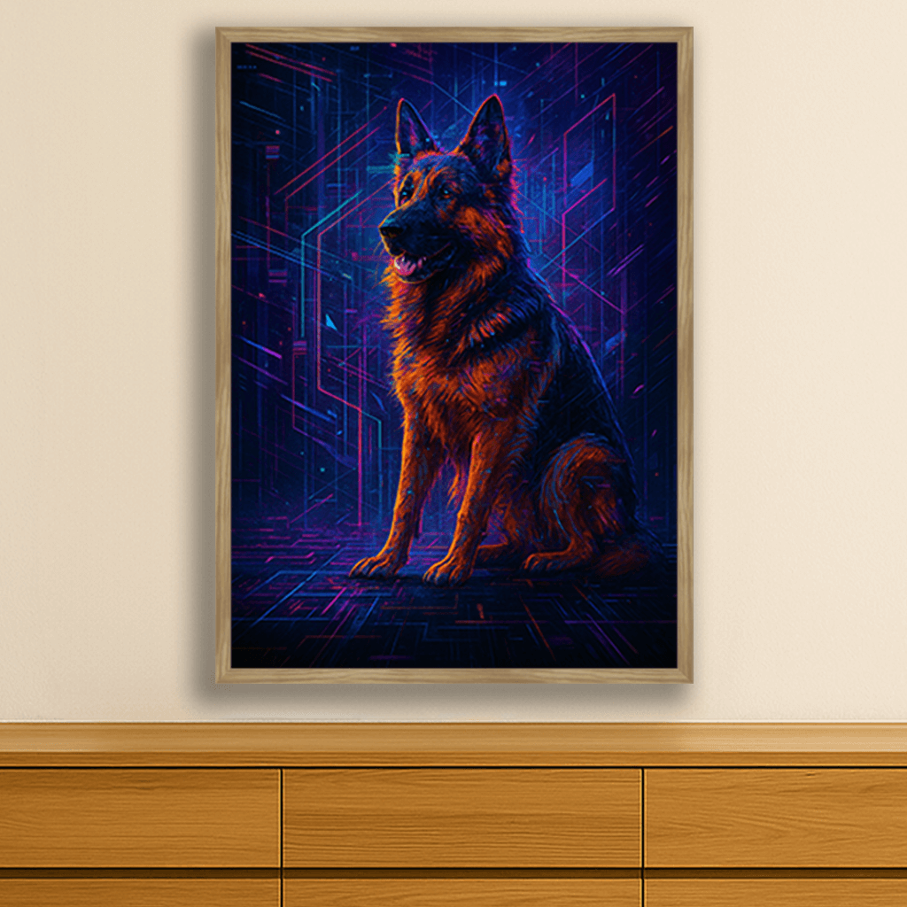 Glitch stampato su forex, cornice legno, misura 50x70