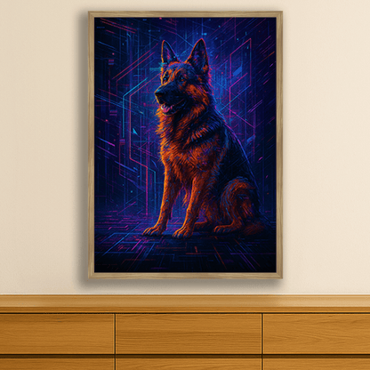 Glitch stampato su forex, cornice legno, misura 50x70