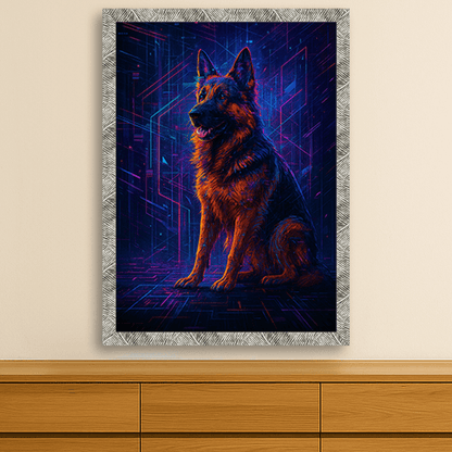 Glitch stampato su forex, cornice argento, misura 50x70