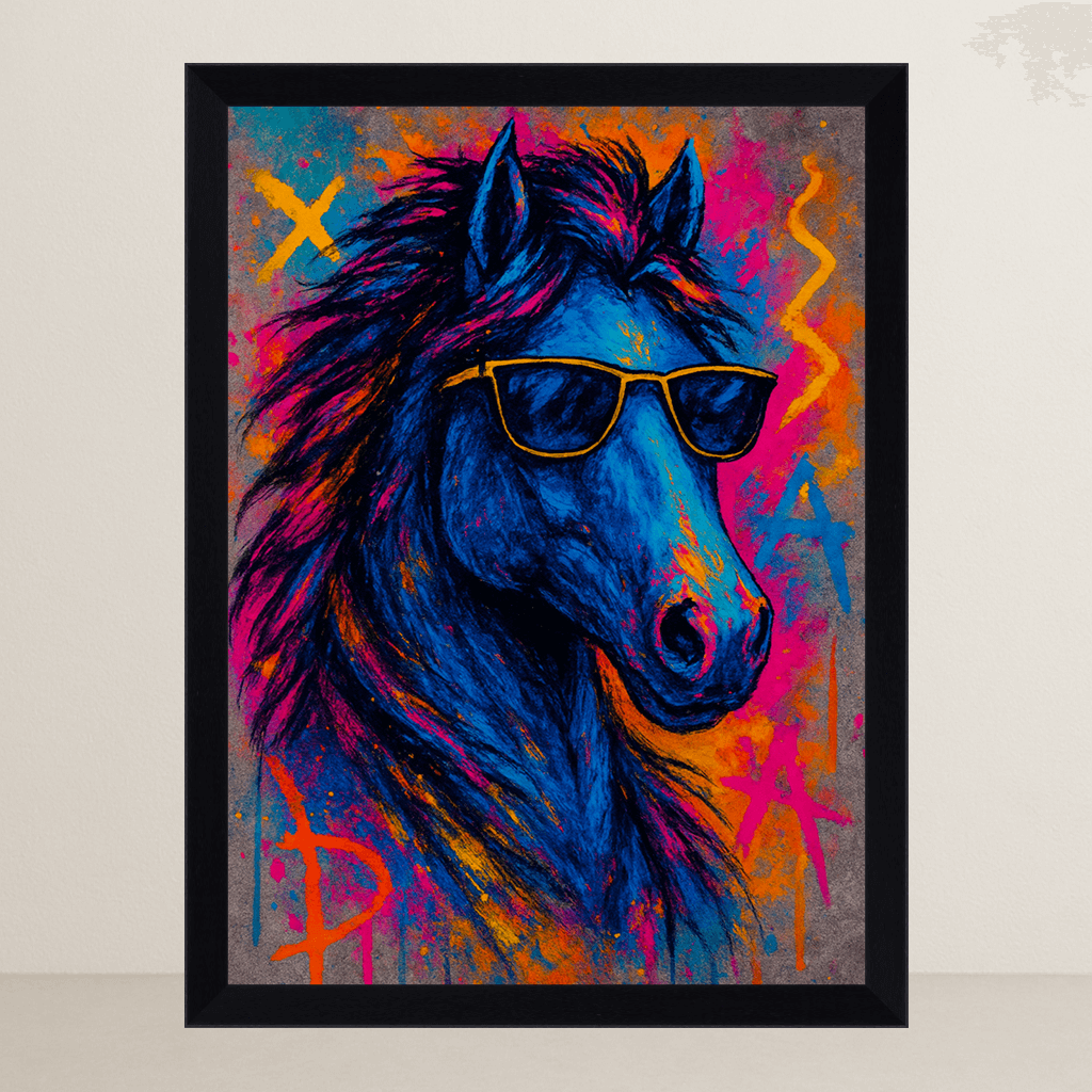 Cavallo Rock stampato su forex, cornice FSC, disponibile in varie misure