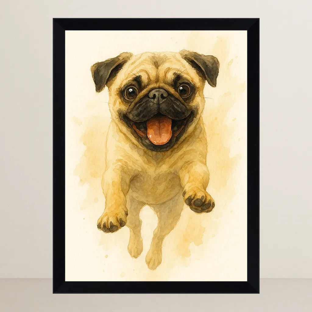 Carlino Acquarello stampato su forex, cornice FSC, disponibile in varie misure