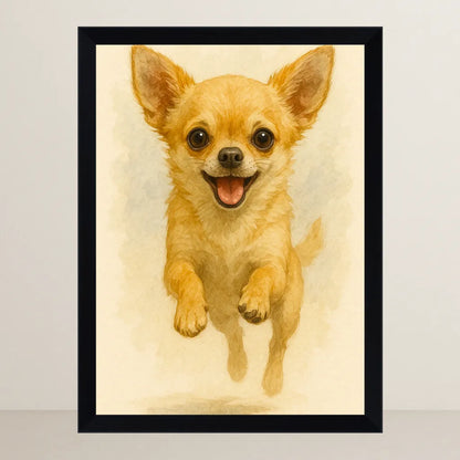 Chihuahua Acquarello stampato su forex, cornice FSC, disponibile in varie misure