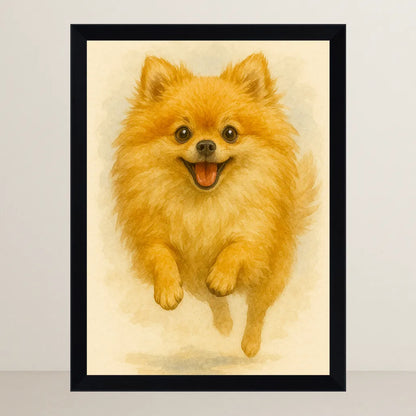 Pomerania Acquarello stampato su forex, cornice FSC, disponibile in varie misure