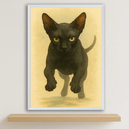 Sphynx Acquarello stampato su forex, cornice bianco, disponibile in 30x40, 40x50 e 50x70 cm