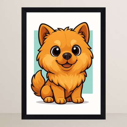 Chow Chow in stile Chibi stampato su forex, cornice FSC, disponibile in varie misure